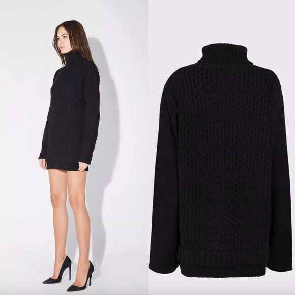 RTA Addison Turtleneck Knit Sweater Black Womens Size Small - Picture 2 of 8